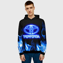 Толстовка-худи мужская Toyota neon fire, цвет: 3D-черный — фото 2