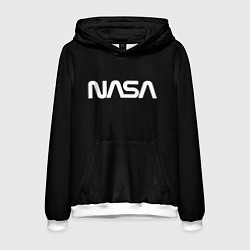 Толстовка-худи мужская NASA space logo, цвет: 3D-белый