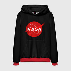 Толстовка-худи мужская NASA redlogo space usa, цвет: 3D-красный