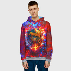 Толстовка-худи мужская Invincible shield - Jadas Priest, цвет: 3D-меланж — фото 2