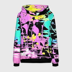 Толстовка-худи мужская Color expressive abstraction, цвет: 3D-черный