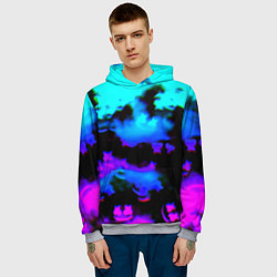 Толстовка-худи мужская Marshmello neon space, цвет: 3D-меланж — фото 2