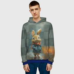 Толстовка-худи мужская Игрушечный зайка, цвет: 3D-синий — фото 2