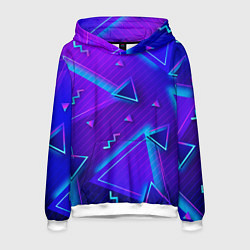 Толстовка-худи мужская Neon Pattern colored, цвет: 3D-белый