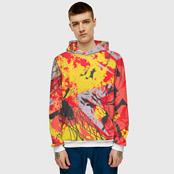 Толстовка-худи мужская Abstractionism pattern, цвет: 3D-белый — фото 2