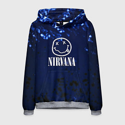 Толстовка-худи мужская Nirvana рок краски, цвет: 3D-меланж