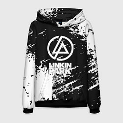Толстовка-худи мужская Linkin park logo краски текстура, цвет: 3D-черный