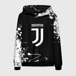 Толстовка-худи мужская Juventus краски белые, цвет: 3D-черный