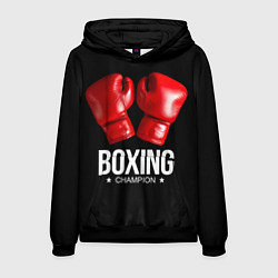 Толстовка-худи мужская Boxing Champion, цвет: 3D-черный