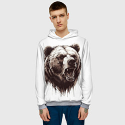 Толстовка-худи мужская Медведь симпатяга, цвет: 3D-меланж — фото 2