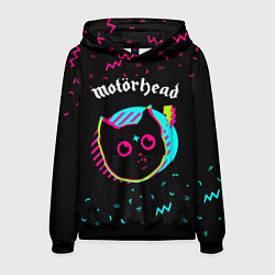 Толстовка-худи мужская Motorhead - rock star cat, цвет: 3D-черный