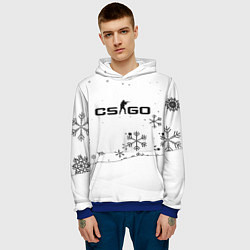 Толстовка-худи мужская Cs go зимний стиль лого, цвет: 3D-синий — фото 2