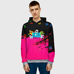 Толстовка-худи мужская Fall Guys kids color, цвет: 3D-меланж — фото 2