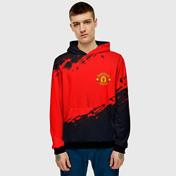 Толстовка-худи мужская Manchester United colors sport, цвет: 3D-черный — фото 2