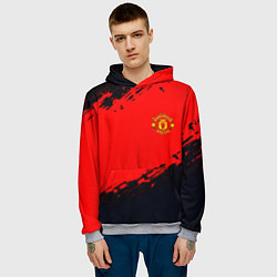 Толстовка-худи мужская Manchester United colors sport, цвет: 3D-меланж — фото 2