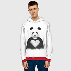 Толстовка-худи мужская Love panda, цвет: 3D-красный — фото 2