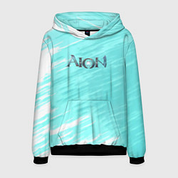 Толстовка-худи мужская Aion текстура рпг, цвет: 3D-черный