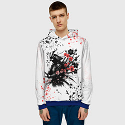 Толстовка-худи мужская Ghost of Tsushima - sakura samurai ghost, цвет: 3D-синий — фото 2