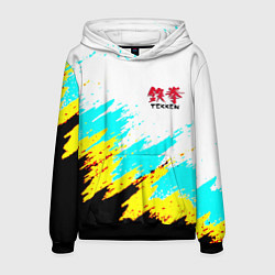 Толстовка-худи мужская Теккен краски файтинг, цвет: 3D-черный