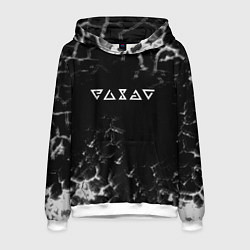 Толстовка-худи мужская Ведьмак текстура броня, цвет: 3D-белый