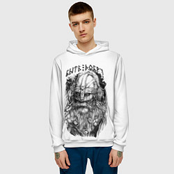 Толстовка-худи мужская Воин - быть добру, цвет: 3D-белый — фото 2