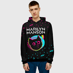 Толстовка-худи мужская Marilyn Manson - rock star cat, цвет: 3D-черный — фото 2