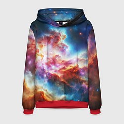 Толстовка-худи мужская The cosmic nebula, цвет: 3D-красный