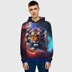 Толстовка-худи мужская Космический лев, цвет: 3D-синий — фото 2