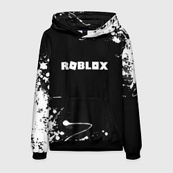 Толстовка-худи мужская Roblox текстура краски белые, цвет: 3D-черный