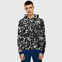 Толстовка-худи мужская Черный жидкий металл, цвет: 3D-синий — фото 2