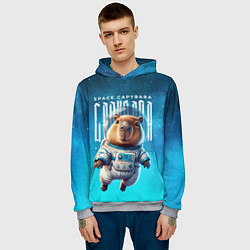 Толстовка-худи мужская Space capybara, цвет: 3D-меланж — фото 2