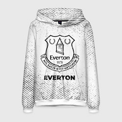 Толстовка-худи мужская Everton с потертостями на светлом фоне, цвет: 3D-белый