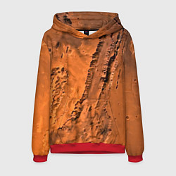 Толстовка-худи мужская Каналы на Марсе - star dust, цвет: 3D-красный