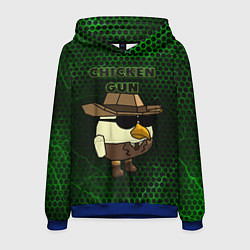 Толстовка-худи мужская Chicken gun green, цвет: 3D-синий