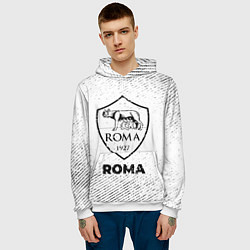 Толстовка-худи мужская Roma с потертостями на светлом фоне, цвет: 3D-белый — фото 2
