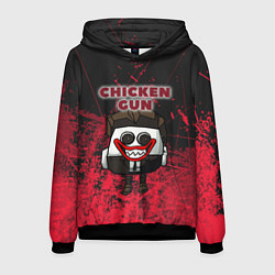 Толстовка-худи мужская Chicken gun clown, цвет: 3D-черный