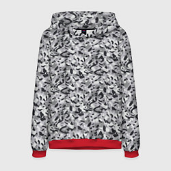Толстовка-худи мужская Пикселированный городской серый камуфляж, цвет: 3D-красный