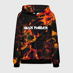 Толстовка-худи мужская Iron Maiden red lava, цвет: 3D-черный