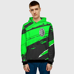 Толстовка-худи мужская AC Milan sport green, цвет: 3D-черный — фото 2
