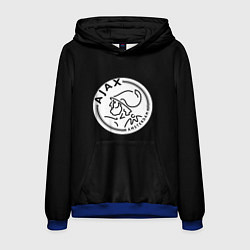 Толстовка-худи мужская Ajax fc белое лого, цвет: 3D-синий