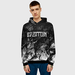 Толстовка-худи мужская Led Zeppelin black graphite, цвет: 3D-черный — фото 2