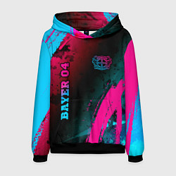 Толстовка-худи мужская Bayer 04 - neon gradient вертикально, цвет: 3D-черный