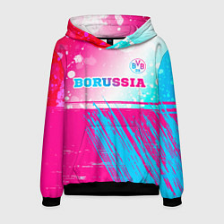 Толстовка-худи мужская Borussia neon gradient style посередине, цвет: 3D-черный