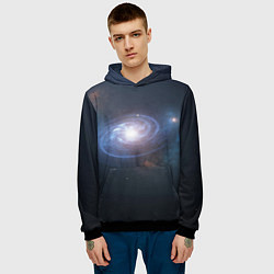 Толстовка-худи мужская Спиральная галактика, цвет: 3D-черный — фото 2