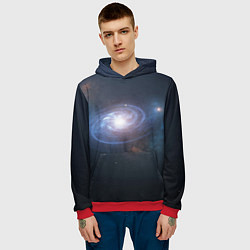 Толстовка-худи мужская Спиральная галактика, цвет: 3D-красный — фото 2