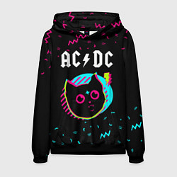 Толстовка-худи мужская AC DC - rock star cat, цвет: 3D-черный