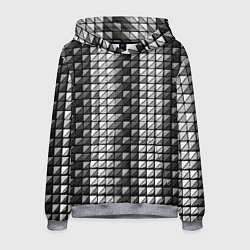 Толстовка-худи мужская Чёрно-белые квадраты, цвет: 3D-меланж
