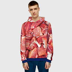 Толстовка-худи мужская Куски мяса, цвет: 3D-синий — фото 2