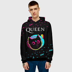 Толстовка-худи мужская Queen - rock star cat, цвет: 3D-черный — фото 2