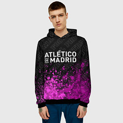 Толстовка-худи мужская Atletico Madrid pro football посередине, цвет: 3D-черный — фото 2